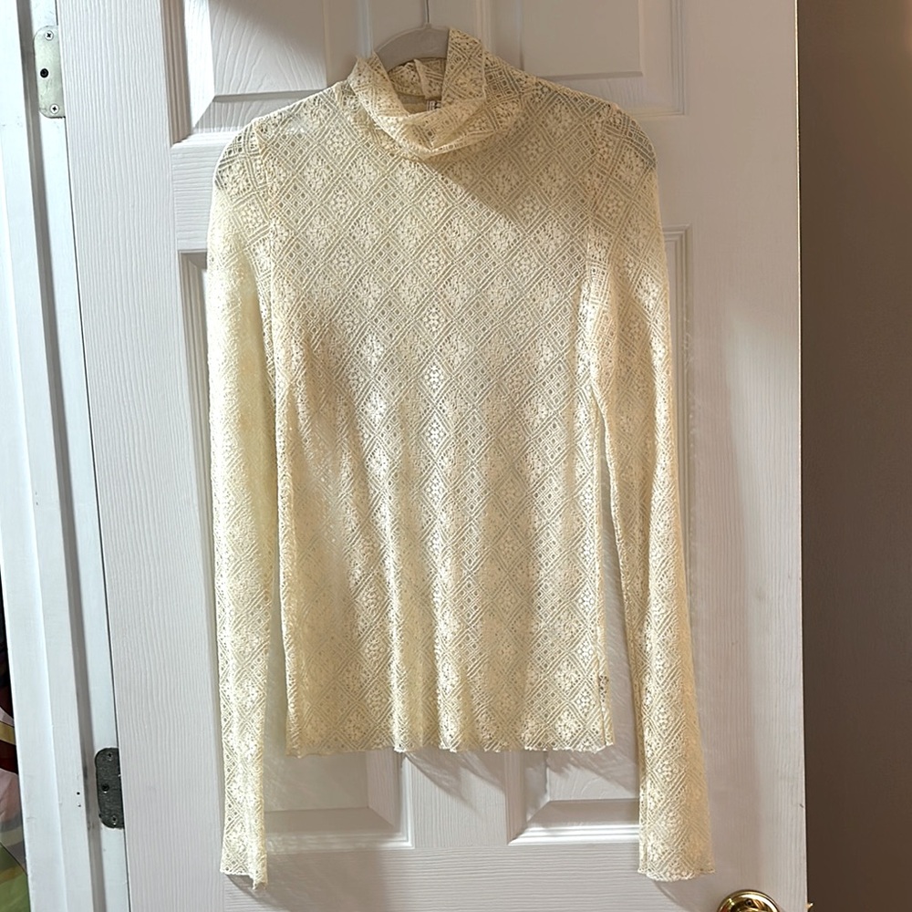 Free People Lace Turtleneck